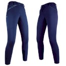 Bryczesy zimowe HKM Morello z pełnym lejem silikonowym, indigo