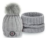 Czapka z kominem Horsenjoy Lara, jasnoszara