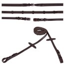 Wodze BR z zapięciami na haczyki, brązowe/srebrne