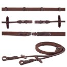 Wodze BR bawełniane szyte na okrągło z haczykami, brązowe/srebrne