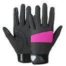 Dziecięce rękawiczki jeździeckie z serduszkiem Horze, czarno różowe