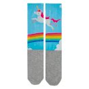 Podkolanówki z nadrukiem jednorożca sublimacja,  niebieskie biały jednorożec