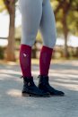 Podkolanówki jeździeckie z cienką dzianiną na łydce Anemone, bordowe