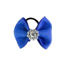 Kokardki do grzywy z "diamencikiem", niebieskie