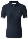 Koszulka jeździecka Polo damska Covalliero S/S 2025, granatowa