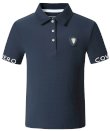 Koszulka jeździecka Polo dziecięca Covalliero S/S 2025, granatowa