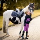 Czaprak wszechstronny dla QHP Lize, czarny/fiolet serduszka