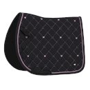 Czaprak wszechstronny dla QHP Lize, czarny/fiolet serduszka