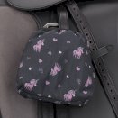 Pokrowce na strzemiona QHP Lize czarny/fiolet jednorożce