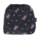 Pokrowce na strzemiona QHP Lize czarny/fiolet jednorożce