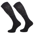 Podkolanówki jeździeckie funkcyjne, czarne/geometric