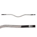 Naczółek skórzany Kavalkade Princess, czarny/białe kryształki