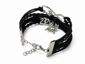 Bransoletka z rzemyków Love Horses regulowana, czarna