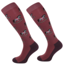 Podkolanówki jeździeckie Comodo, koń na biegunach, bordo Podkolanówki jeździeckie Comodo, koń na biegunach, bordo